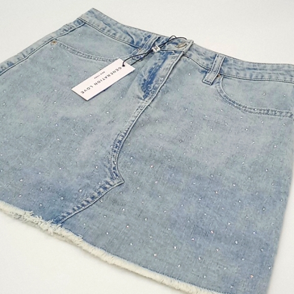 Generation Love Claudette‎ Crystal Studded Skirt S